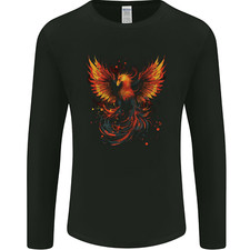 A Phoenix Rising From the Flames Fantasy Mens Long Sleeve T-Shirt