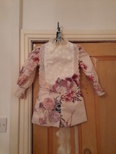 Little Darlings All in One Party Dress Shorts Beige Gold Pinks Green 3-4 Years