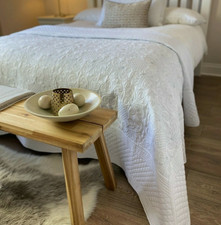 Luxury White Quilted Bedspread
