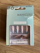 MANICURE ~ False Nails With Glue ~ POINTED GLOSS ~ 24 Piece