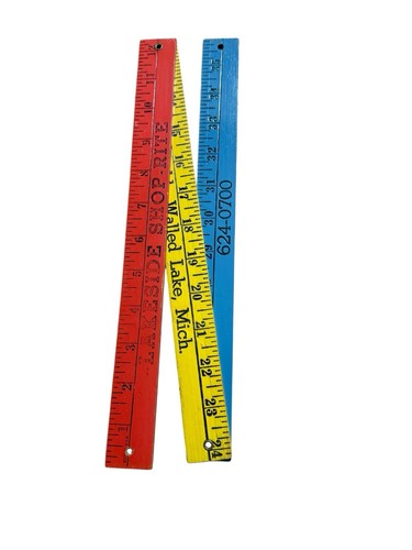 Vtg folding wooden yardstick - folding,