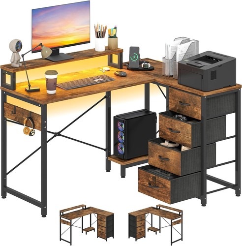 Computer desk with drawers - computer,