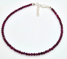 GARNET FACETTED BEADED ANKLE