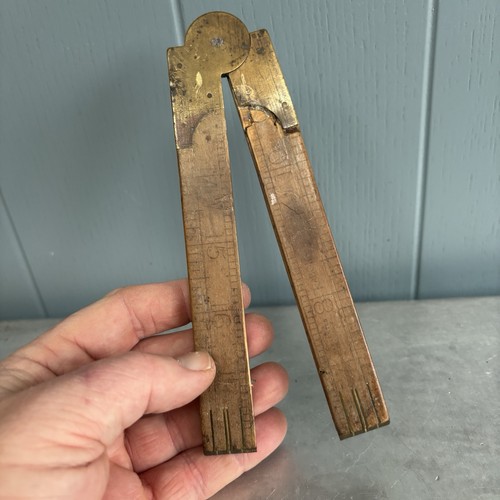 Vintage brass folding rule - vintage,