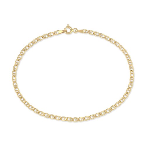 9ct yellow gold flat mariner - gold,