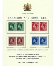 1936 Edward VIII Presentation Card in Folder with Certificate