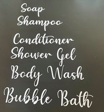 6 x Mrs Hinch Inspired  Bathroom Vinyl Decal Sticker Labels (a)