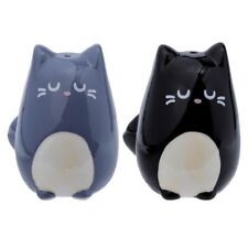 FELINE FINE GREY & BLACK CAT SALT AND PEPPER POTS CRUET SET NEW & BOXED PUK