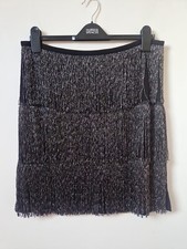 Joseph Ribkoff Trends Jupe Tassel 20s Rara Style Glittery Skirt Size 14
