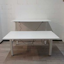 Kinnarps Dual Motor, Twin Electric Sit/Stand Desk. White Tops. White Frame.16...