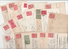 19 VINTAGE POSTCARDS POSTED IN THE 1930's WITH STAMPS. JOB LOT. BULK LOT.