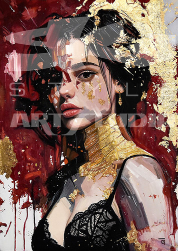 Original young female portrait - young,
