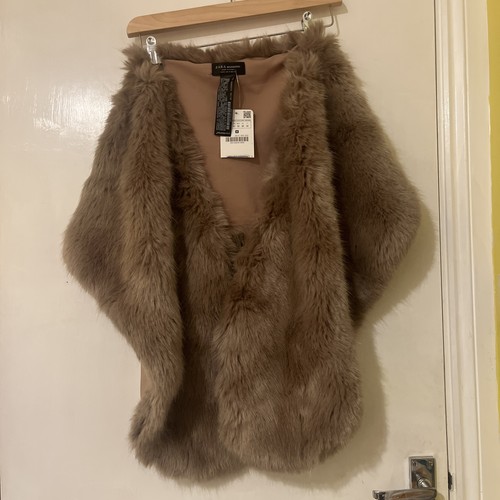 Zara faux fur shawl size - zara,