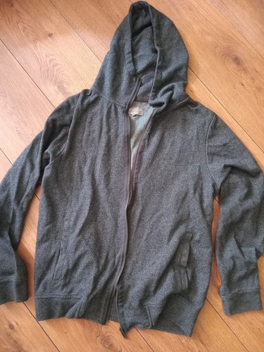 Mens dark grey zip - dark, hooded