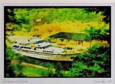 579007 Luxury Cruiser In Locks At St. Peter's Canal Canada A4 Watercolour print