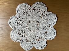Vintage Hand Crochet Lace Doily Round Table Mats Flower Cream 8” dia