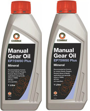 2 x Comma Plus Manual Gear Oil Mineral 75W80 1 Litre EP75W80P1L