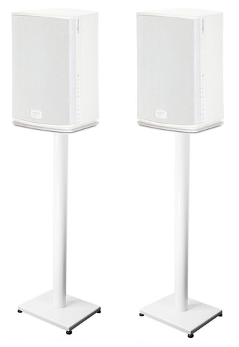 Pair steel white stands - pair,