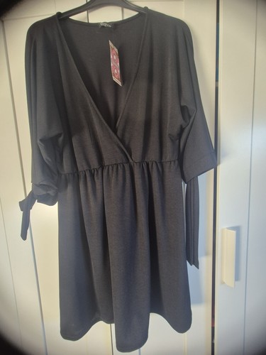 Tie sleeve black smock - black,