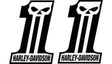 2x Harley Davidson Skull Wille