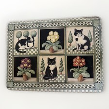 VINTAGE PLACEMATS SET OF 5 CAT PRINTED RETRO SHABBY CHIC TABLE  DINING TABLE