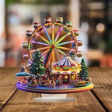 Christmas Ferris Wheel Ornament Acrylic Ferris Wheel Shelf Ornaments 2D