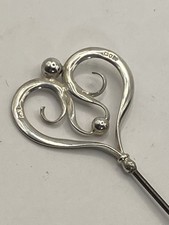 ANTIQUE SILVER CHARLES HORNER  HAT PIN 1911 (A699)
