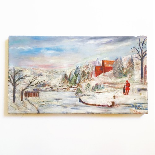 Very old grandma moses style - old,