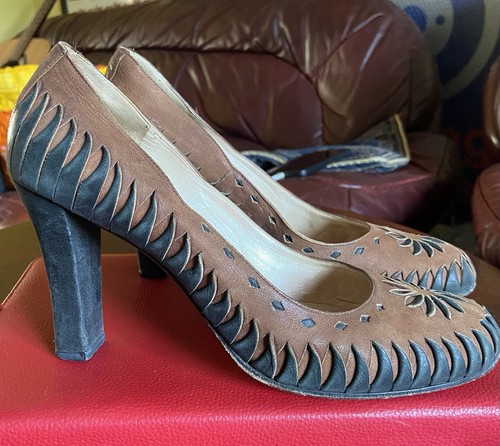 Women brown blue suede - brown/blue, court
