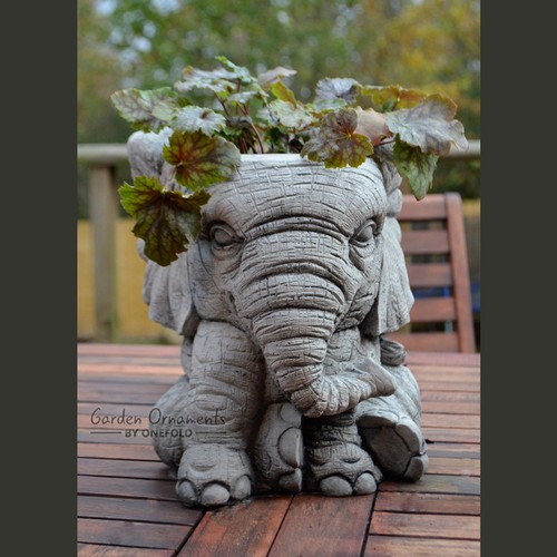 Elephant planter hand cast - hand,