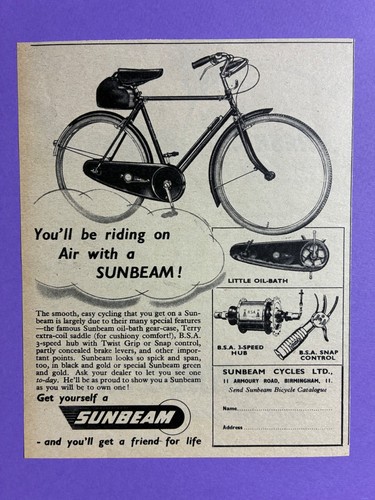 Sunbeam bicycle advert 1951 - bicycle,