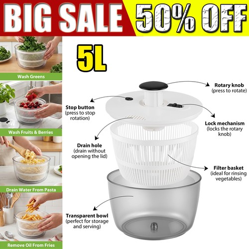 Salad spinner kitchen - 3-in-1,