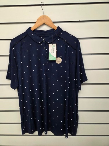 Ladies navy spot tencel - tu,
