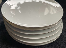 6 x Thomas Germany Medallion thin platinum band plates 6 7/8" / 17.5cm