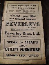 RARE VINTAGE RUGBY LEAGUE PROGRAMME CASTLEFORD V BATLEY 13TH DECEMBER 1947
