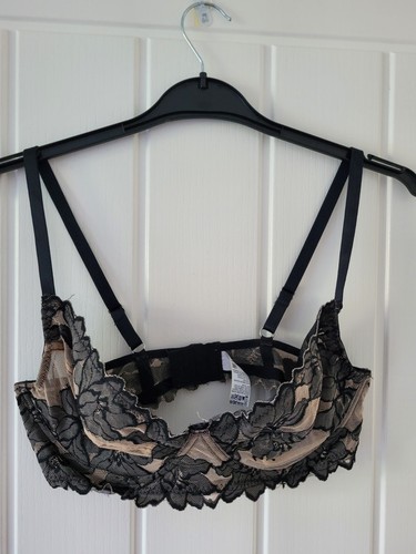 Black gold lace underwired - black,