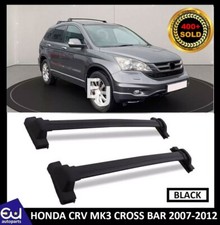 BLACK ROOF CROSS BARS FULL LENGTH TOP MOUNT LUGGAGE RACK FOR HONDA CRV MK3 07-12