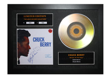 Chuck Berry Signed Gold Disc Album Ltd Edition Framed Picture Memorabilia