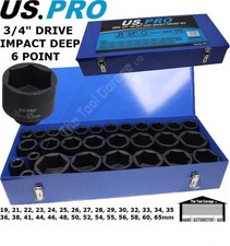 US PRO Tools 29pc 3/4" Dr 6pt Deep Impact Sockets Socket Set for Wrench NEW 7574