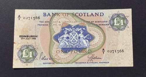 Bank scotland one pound - of,