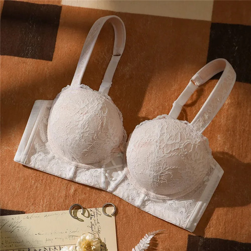 Solid lace bra underwire - underwire, push