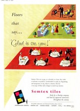 Original 1957 Advert for Dunlop SEMTEX Flooring Tiles Vintage Print Ad Ephemera