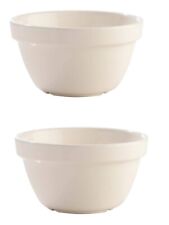 2 Mason Cash Original Off White Pudding Basin Baking Food Small Bowl 16cm 900ml