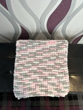 Mini Pom Pom Blanket white