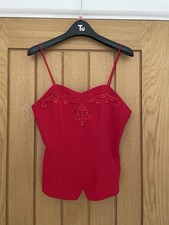 Vintage Debut Bodice Size 10 Red Embroidered & Beaded Evening Wear