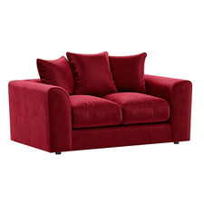 Brooklyn Red Corner Sofa 3&2 Seater Plush Velvet Fabric Left Right Fibre Modern