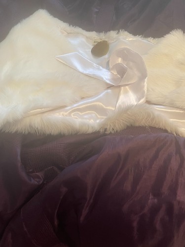 White soft faux fur cape - soft,