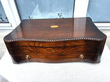 LARGE ANTIQUE VINTAGE OAK CANTEEN STORAGE BOX with DRAWER