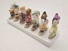 ⭐️ Vintage Disney SNOW WHITE & The Seven Dwarfs Clover CERAMIC TOAST RACK ⭐️