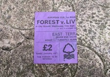 1978 European Cup . Liverpool v Nottingham Forest.  Ticket Stub.